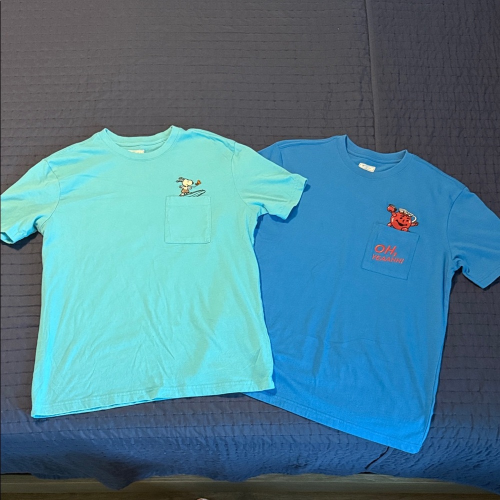 Kids Cartoon Graphic T-Shirts - Light Blue & Blue